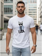 Pánské tričko Stay COOL s potiskem bílé FashionStreet NX5018R Pánské tričko Stay COOL s potiskem bílé FashionStreet NX5018R