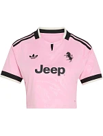 Dámské tričko adidas Juventus 26/27 Away Cropped Jersey, růžovo-černé, KB8842 Dámské tričko adidas Juventus 26/27 Away Cropped Jersey, růžovo-černé, KB8842