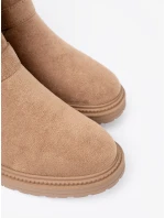 Výborné Karmelowy dámské  kotníčkové boty na plochém podpatku