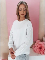 Dámská jednobarevná mikina LUMIVIA bílá FashionStreet BY1372 Dámská jednobarevná mikina LUMIVIA bílá FashionStreet BY1372