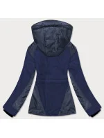 Tmavě modrá/melanžová dámská zimní lyžařská bunda (b2356) Tmavě modrá/melanžová dámská zimní lyžařská bunda (b2356)