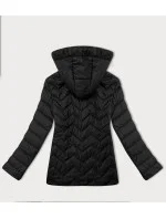 Černá dámská prošívaná plus size bunda s kapucí J Style (16M9267-392) Černá dámská prošívaná plus size bunda s kapucí J Style (16M9267-392)