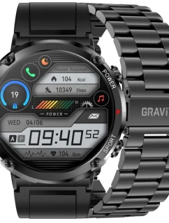 Chytré hodinky Gravity GT21-1+ Black Silicone Strap