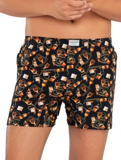 Italská móda Černá barva:whiskey print