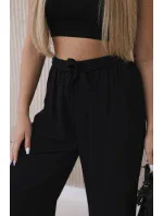 Kalhoty s širokým pasem černý