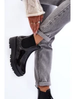 Lakované Kalhoty Boty Na Platformě Big Star MM274395 Černé