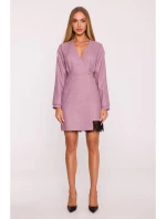 M871 Zavinovací šaty z tvídu - marsala M871 Zavinovací šaty z tvídu - marsala