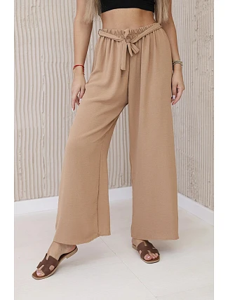 Kalhoty s širokým pasem velbloud