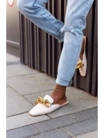 Dámské Nazouváky S řetízkem Béžové Call On Me Dámské Nazouváky S řetízkem Béžové Call On Me