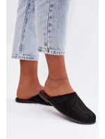 Dámské ploché nazouváky z eko semiše Černé Veronelle
