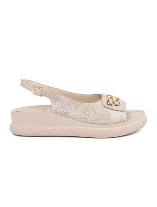 Designové sandály dámské Taupe na klínku Designové sandály dámské Taupe na klínku