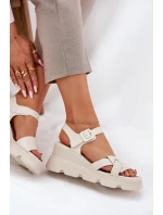 Dámské Kožené Sandály Na Klínu Artiker 54C1624 Béžové Dámské Kožené Sandály Na Klínu Artiker 54C1624 Béžové