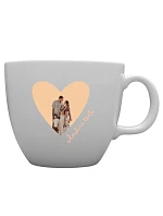 Personalizovaný MEGA XXL keramický hrnek 1 000 ml s výřezem fotky na podkladu
