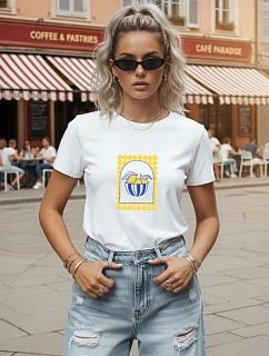 Dámské ležérní tričko s potiskem citronů, bílé, FashionStreet NX8044RY