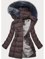 Dámská prošívaná zimní bunda v lilkové barvě (7701) Dámská prošívaná zimní bunda v lilkové barvě (7701)