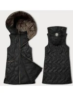 Černá dámská vesta s ozdobným prošíváním S'West (B8348-1) Černá dámská vesta s ozdobným prošíváním S'West (B8348-1)