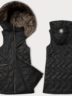 Černá dámská vesta s ozdobným prošíváním S'West (B8348-1)