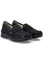 Dámské polobotky – pohodlné černé mokasíny Rieker 48968-00 Dámské polobotky – pohodlné černé mokasíny Rieker 48968-00