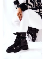 Kožené boty Trapper Tied Lewski Světle černé 3116