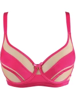 Dámská podprsenka V-11051 Tmavě růžová s béžovou - Axami Dámská podprsenka V-11051 Tmavě růžová s béžovou - Axami