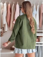 Dámská košilová bunda oversize OVERBOR khaki FashionStreet TY4889