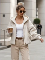 Dámská přechodná bunda s odepínací kapucí béžová FashionStreet TY5639