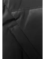 Černá dámská vesta se stojáčkem a kapucí (23-011) Černá dámská vesta se stojáčkem a kapucí (23-011)