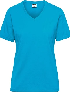 Daiber JN 1807 Dámské pracovní tričko z bio bavlny - Solid 02.1807 turquoise