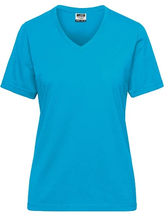 Daiber JN 1807 Dámské pracovní tričko z bio bavlny - Solid 02.1807 turquoise