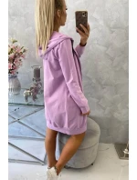 Šaty s kapucí, mikina fialová