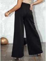 Dámské široké kalhoty ELEGAFIT černé FashionStreet UY2293