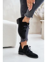 Zazoo 2959 Semišové Polobotky Oxfordky Šněrovací Na Plochém Podpatku Černé Zazoo 2959 Semišové Polobotky Oxfordky Šněrovací Na Plochém Podpatku Černé