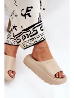 Dámské Pěnové Pantofle Na Platformě Big Star RR274A569 Béžové