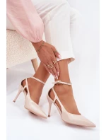 Lakované lodičky z eko kůže béžové Fionnel