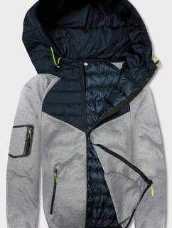 Tmavě modro-šedá pánská bunda/mikina (8M905-215)