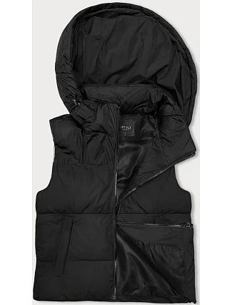 Dámská krátká vesta s kapucí j.style černá (16M9112-392) Dámská krátká vesta s kapucí j.style černá (16M9112-392)