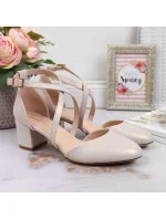 Sergio Leone W SK365B perleťové béžové sandály s pásky