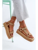 Dámské sandály na platformě béžové Edireda