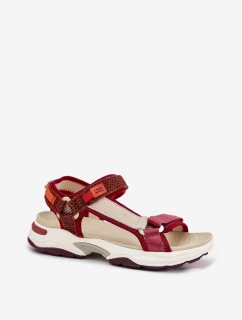 Dámské sandály na suchý zip D.Franklin DFSH406003 bordové