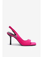 Dámské sandály na podpatku textil fuchsiová Calvoria