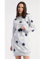 Dámské domácí šaty s dlouhým rukávem Hvězdy