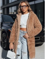 Dámská dlouhá prošívaná bunda tmavě béžová FashionStreet TY5438