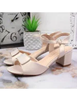 Sergio Leone W SK139F béžové sandály na vysokém jehlovém podpatku