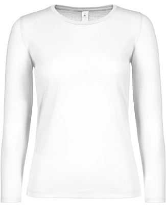 B&C #E150 LSL /women Dámské tričko s dlouhým rukávem 01.006T white