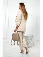 Elegantní souprava saka a kalhot tmavě béžové barvy