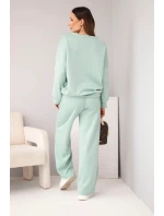 Dámská souprava máslíčko mikina + kalhoty tmavě mentolová