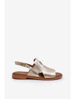 Zazoo 40385 Dámské Kožené Sandály Zlaté