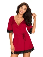 Elegantní župan Sensuelia peignoir red - Obsessive Elegantní župan Sensuelia peignoir red - Obsessive