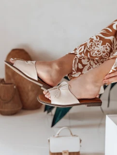 Dámské žabky s mašlí KISSBOW beige FashionStreet ZY0754