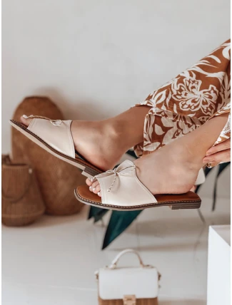 Dámské žabky s mašlí KISSBOW beige FashionStreet ZY0754